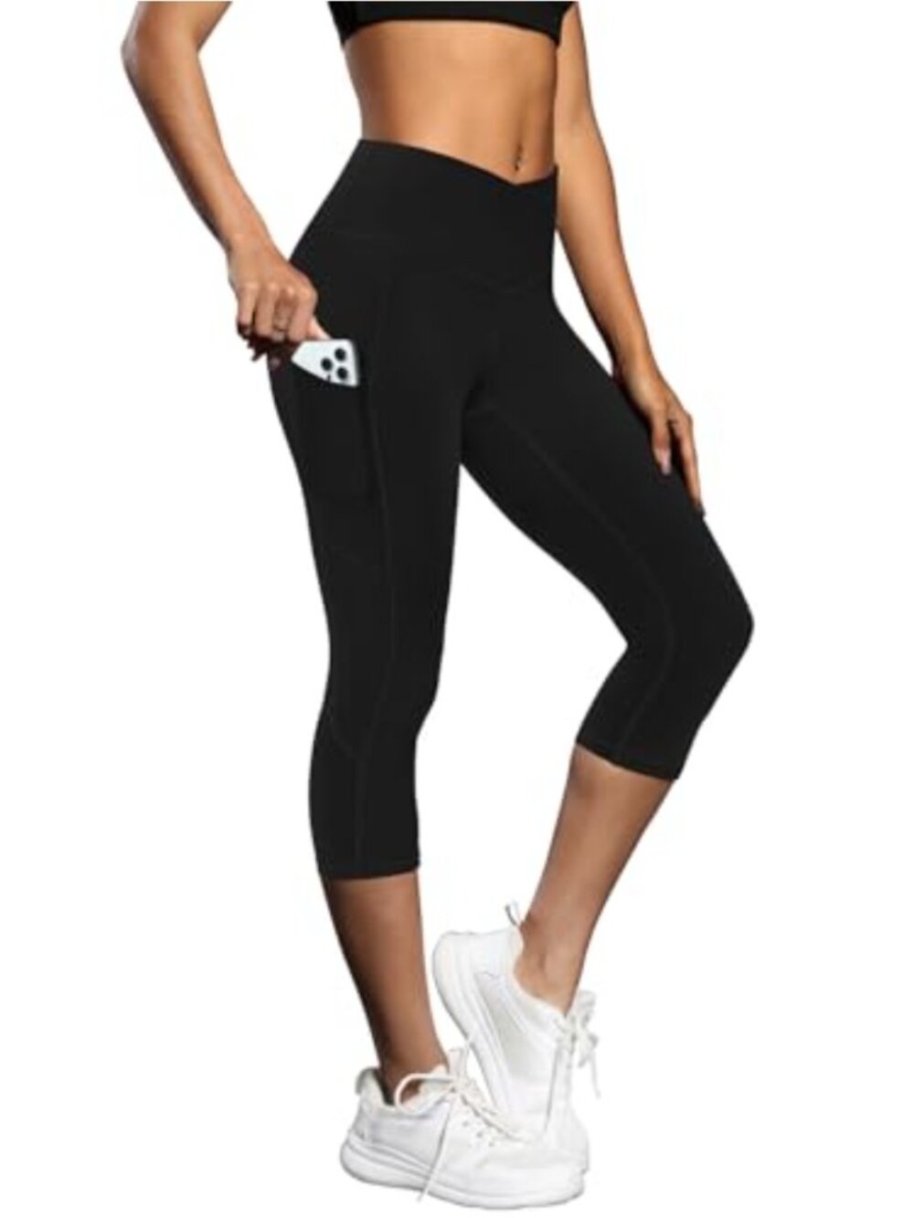 High Waist Cropped Leggings with Pockets Buttery Soft Workout Yoga Running